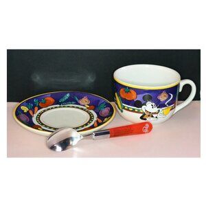 Three Piece Disney Soup Mug Set Stoneware Microwave Dishwasher Safe Meal Mickey